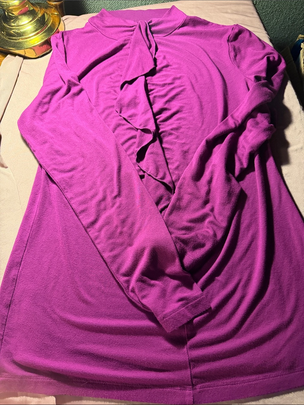 Alfani Ruffle-Trim Stretch Top in Vibrant Purple